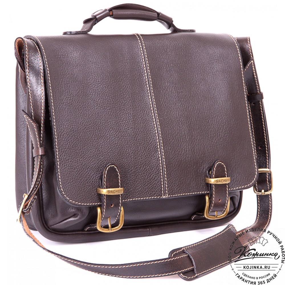Кожаный портфель "Сорбонна" (темно-коричневый)