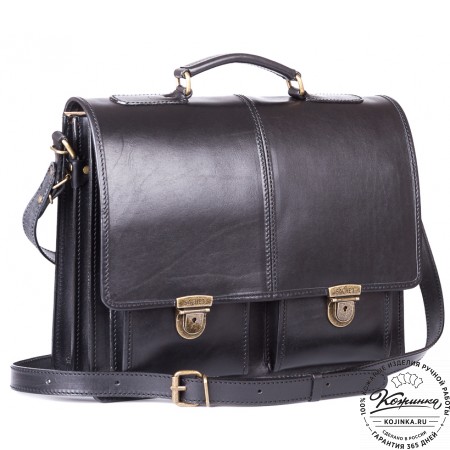 Кожаный деловой портфель "Адвокат-1" (черный)