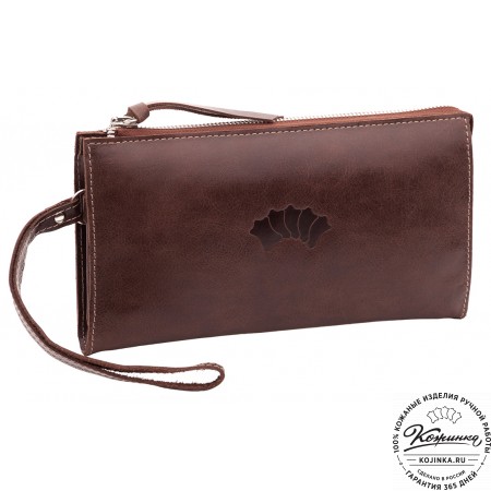 Кожаный клатч  Москва (коричневый)