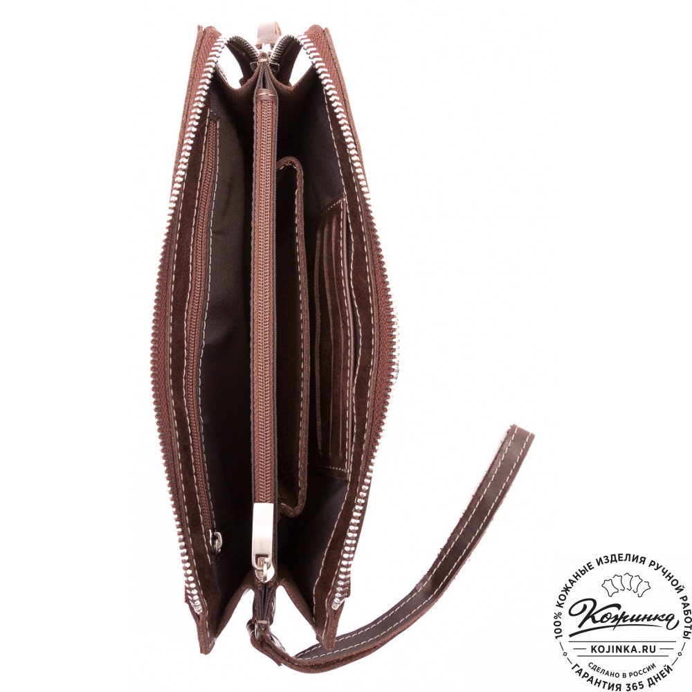 Кожаный клатч  Москва (коричневый)