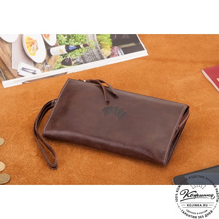 Кожаный клатч  Москва (коричневый)